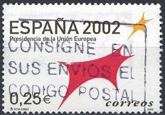 z vendido España 2002 3865 Sello º Presidencia Union Europea Toro Logotipo Timbre Espagne Spain Spagna